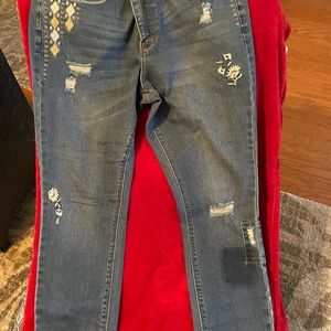 MAX embroidered jeans, size 10.